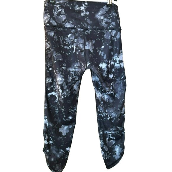 Lululemon Women's Black White Dusk Dye Sunshine Salutation Crop Full-On Leggings - Picture 3 of 5